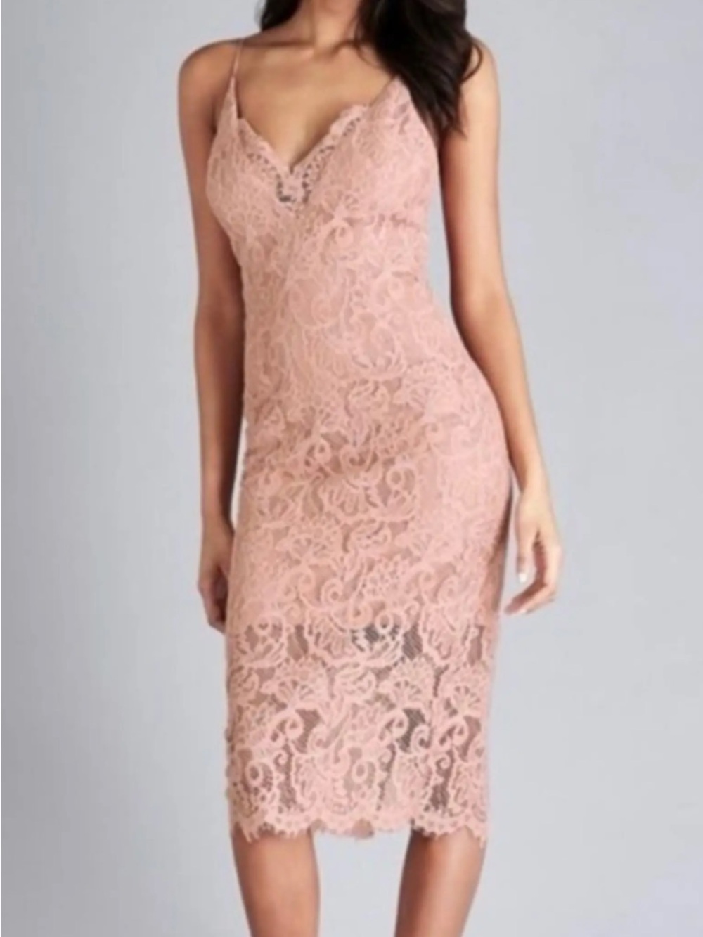 Bardot Tayla Lace Midi Cocktail Dress, Size 8/Medium